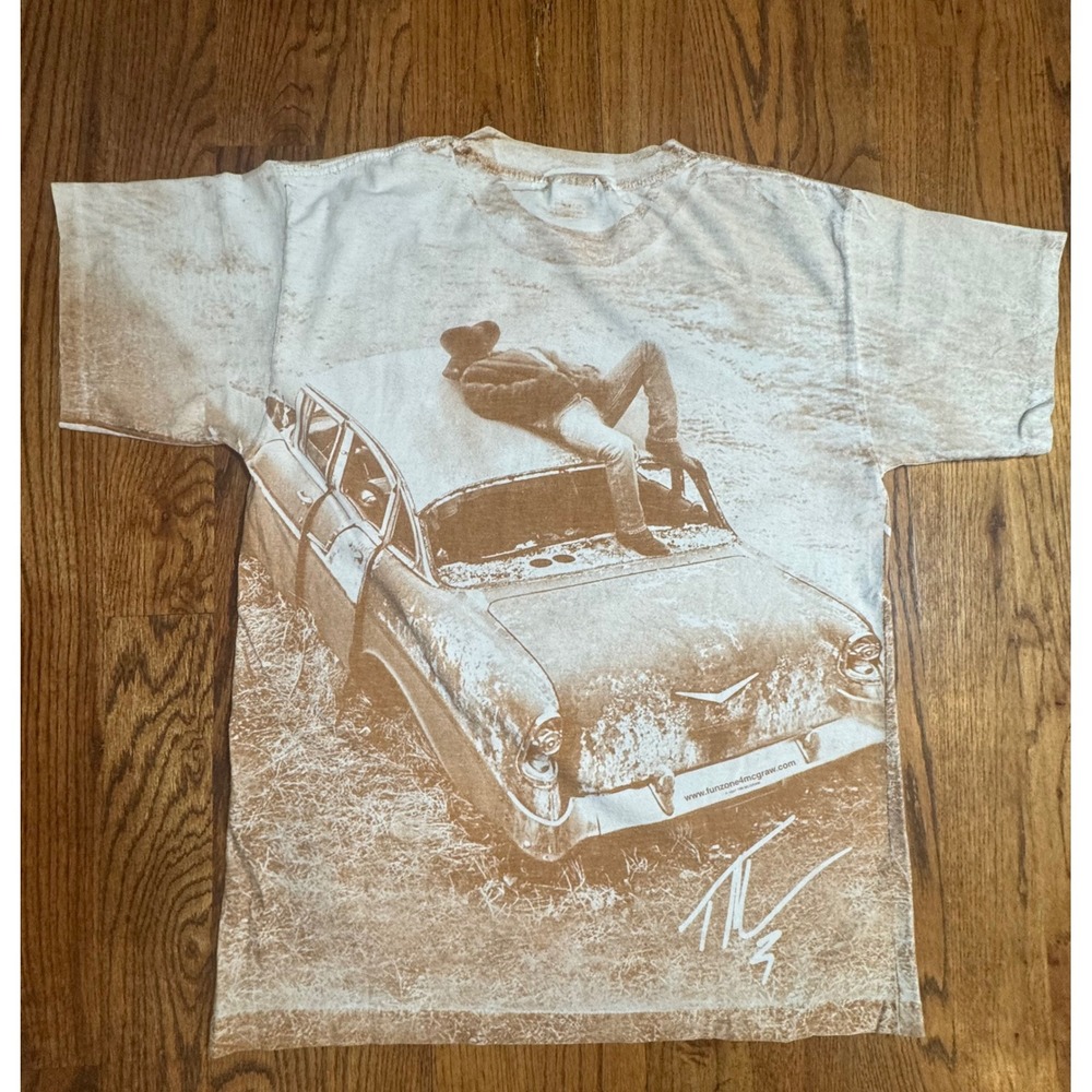 Tim McGraw Everywhere Vintage Graphic T-Shirt Mens Large AAA Sepia Country Music - Picture 8 of 11